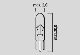 Flosser Bulb 12 V 1 2 W T5 W2 X4 6 D 10 Pk BULBS Flosser