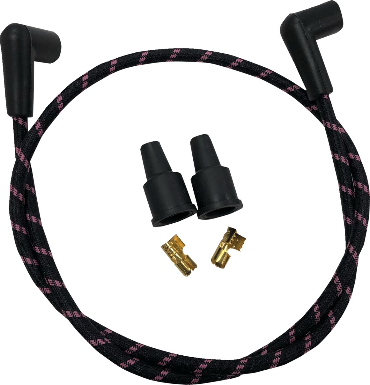 Drag Specialties Wires Blk/Pnk Braid PLUG WIRE GROUP Drag Specialties