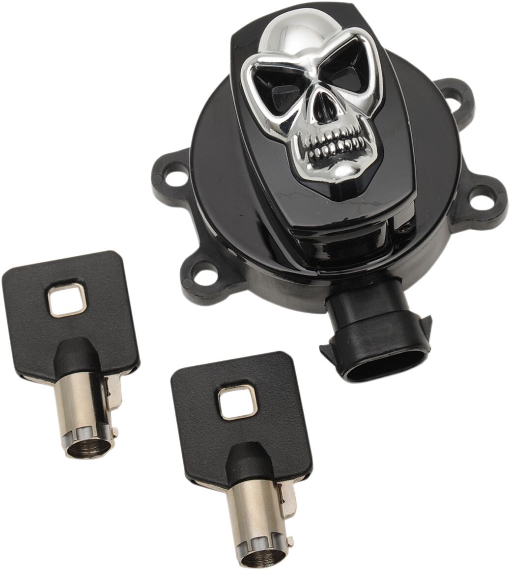 Drag Specialties Switch Ignition Skull Gloss Black Switch Drag Specialties