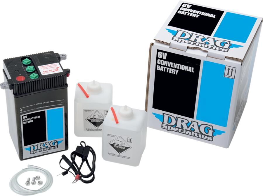 Drag Specialties Batteries Battery 6V Conventional Kit - 38-64 Big Twin Battery Drag Specialties