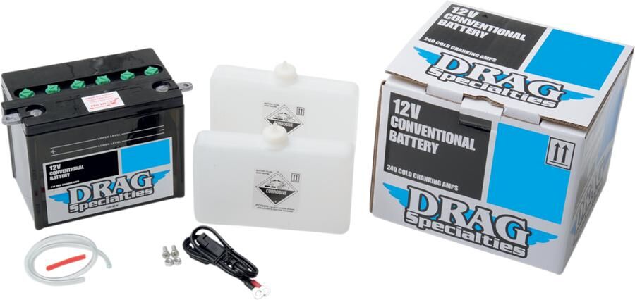 Drag Specialties Batteries Battery Conventional Kit - 65-84 FL & 67-78 Sportster XL Battery Drag Specialties