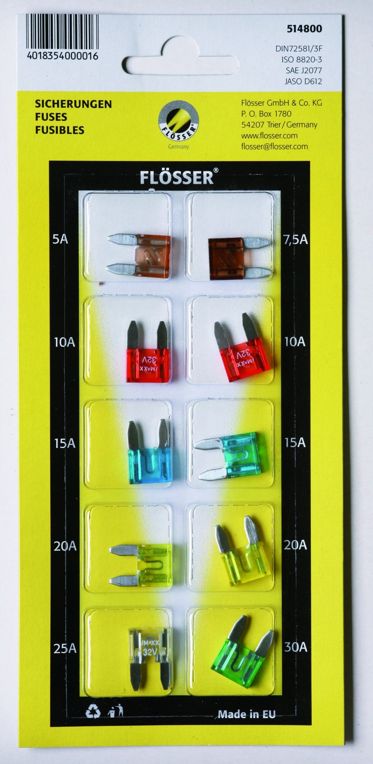 Flosser Fuses Mini 10 Pcs Card MISCELLANEOUS ELECTRICAL Flosser