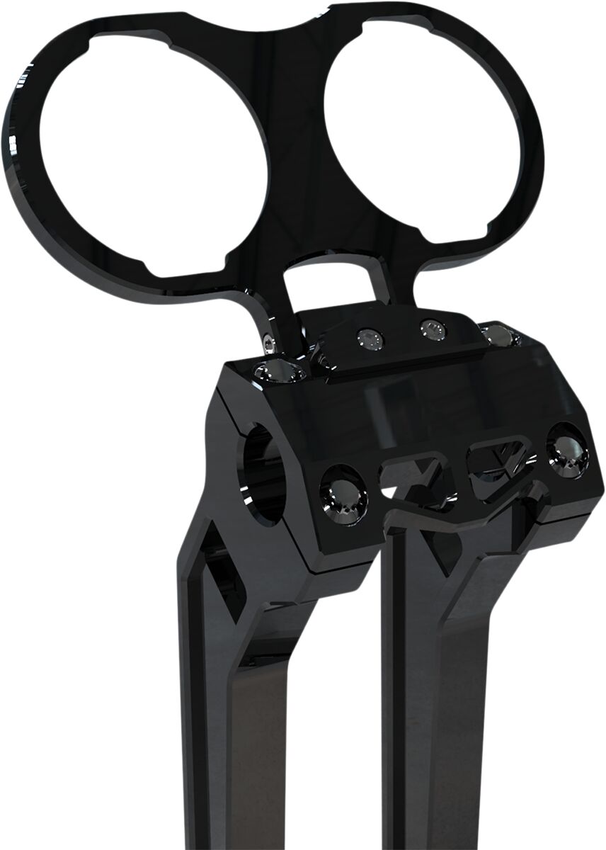 Performance Riser Gauge Mount (Dual), Black Gauge Mount La Choppers