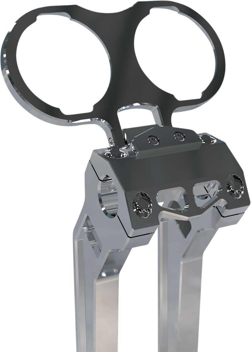 Performance Riser Gauge Mount (Dual), Raw Gauge Mount La Choppers