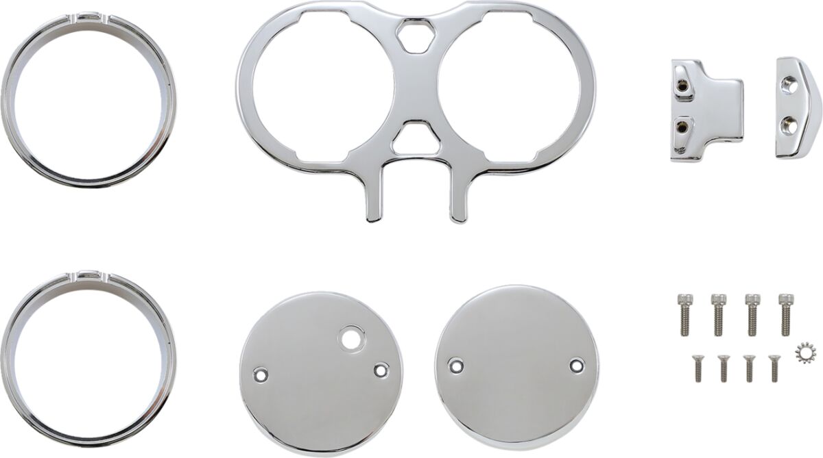 Performance Riser Gauge Mount (Dual), Chrome Gauge Mount La Choppers