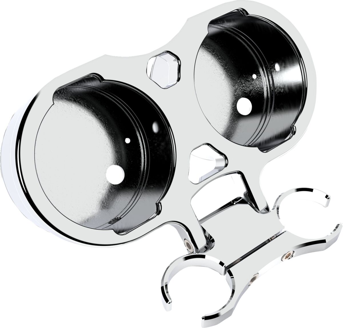 La Choppers Gauge Mount T Bar Dual 1.5" Chrome Dash Panel La Choppers