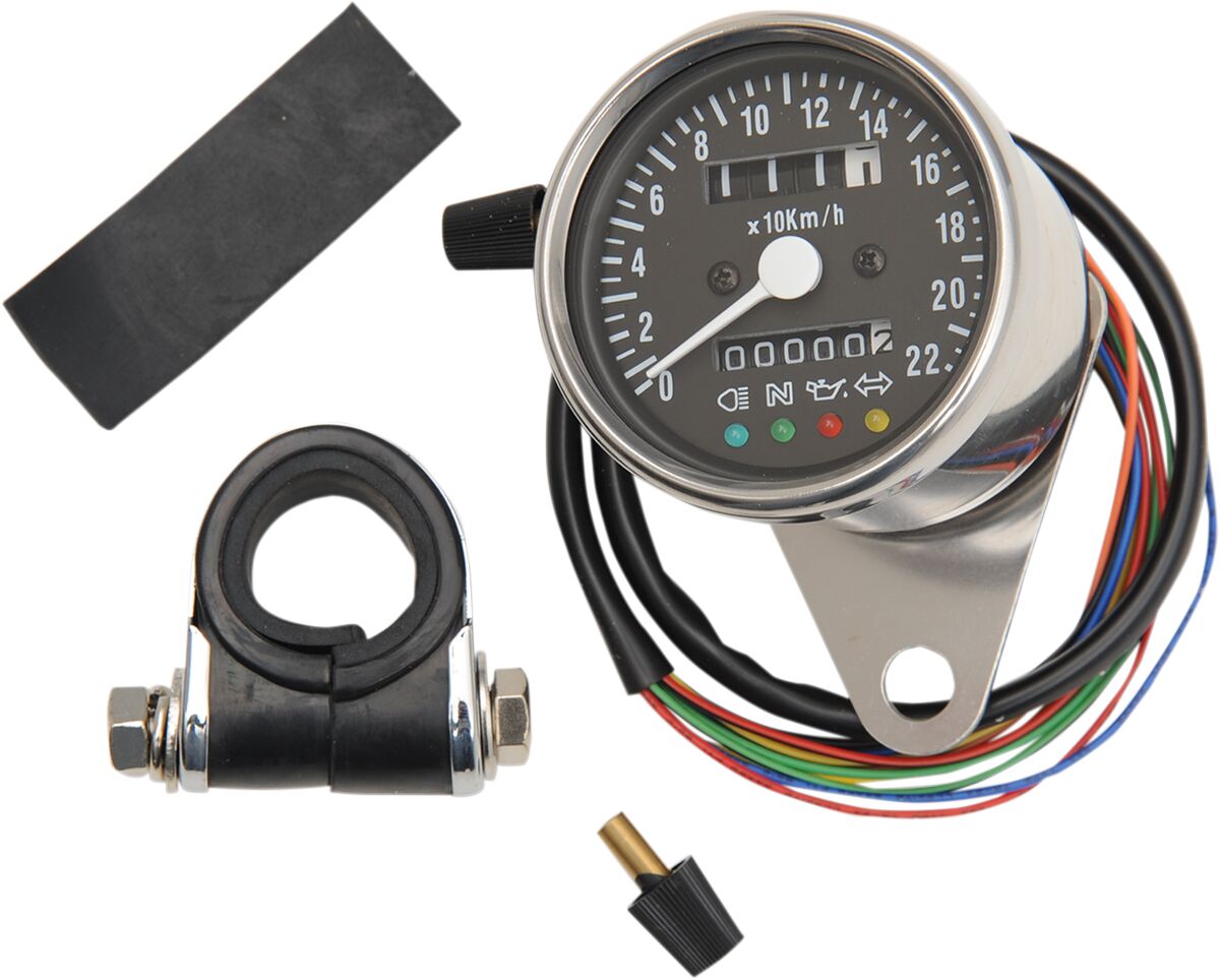 Drag Specialties Speedo 4 Led Blk Km/H 2:1 Ratio SPEEDOMETER GROUP Drag Specialties