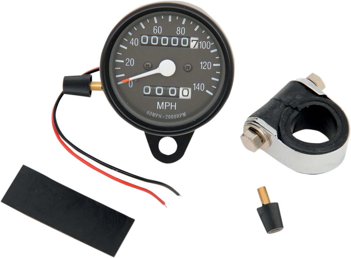 Drag Specialties Speedo Blk 2:1 Trp Blk Fce SPEEDOMETER GROUP Drag Specialties