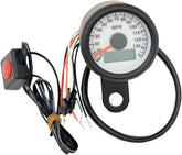 Drag Specialties Speedo Blk 1.8 Prog Wht SPEEDOMETER GROUP Drag Specialties