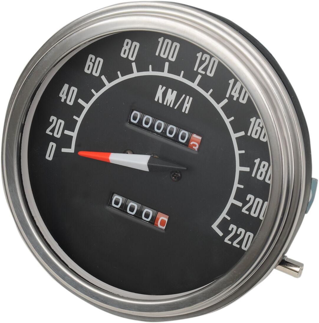 Drag Specialties 5" Dash Mount Speedometer 2:1 In Kph Speedometer Drag Specialties