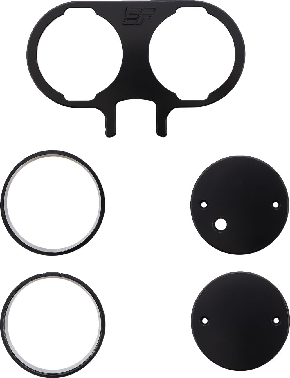 Slyfox Gauge Mount Dual, Black Speedometer Slyfox