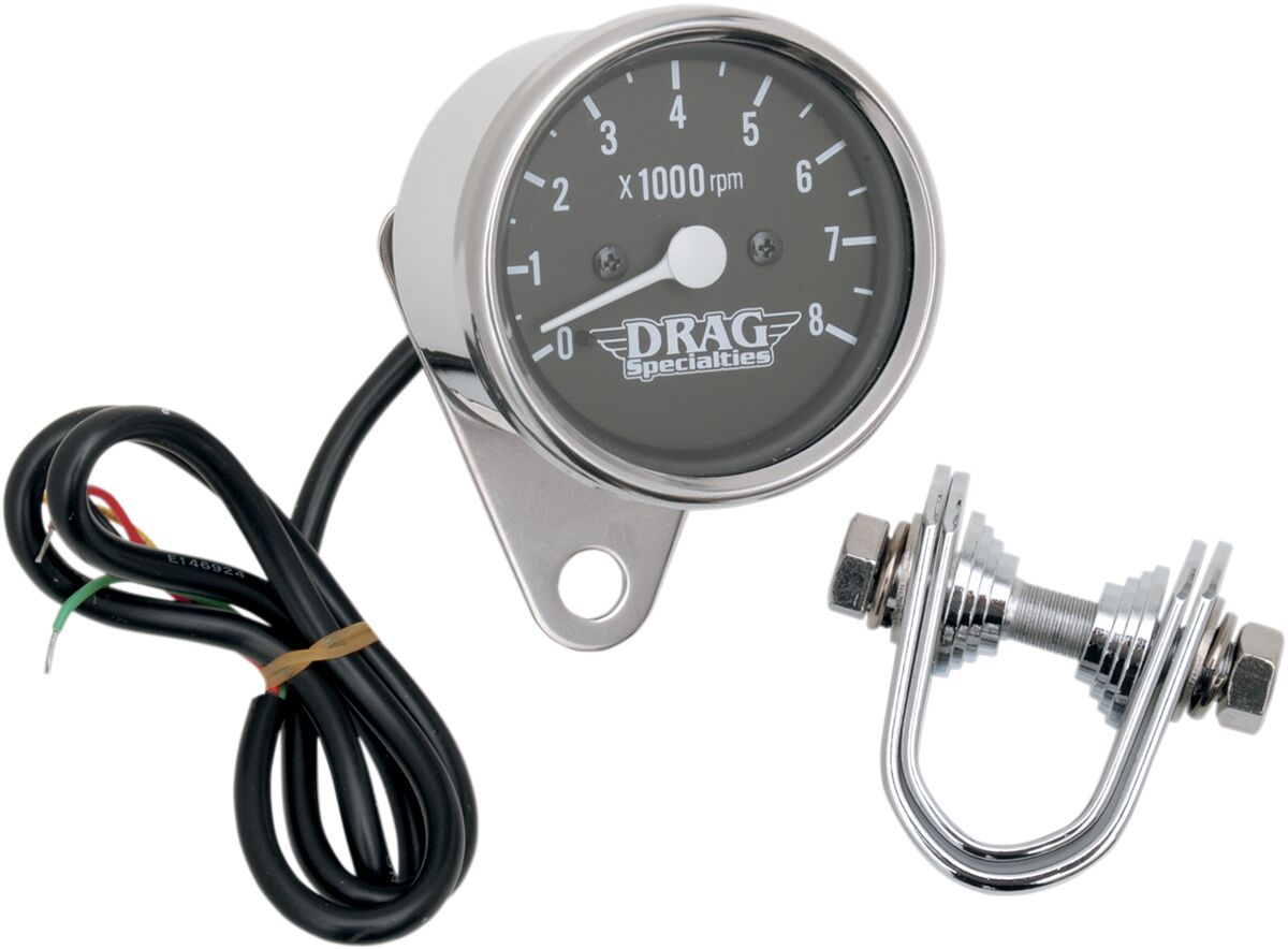 Drag Specialties Tach 2.4 Blk Led Lite TACHOMETER GROUP Drag Specialties