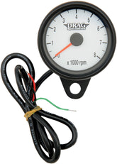 Drag Specialties Tach Blk 2.4 Wht W/Led TACHOMETER GROUP Drag Specialties