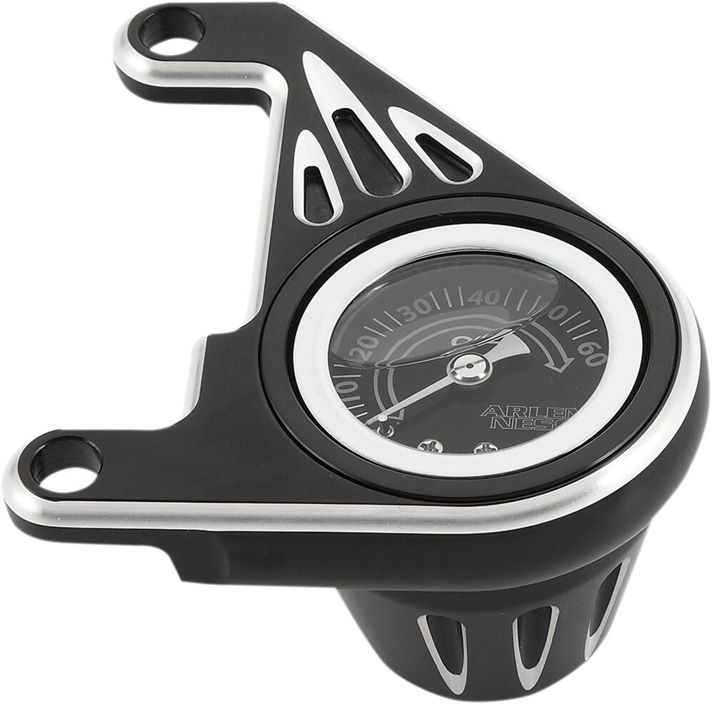 Arlen Ness Deep Cut® Oil Pressure Gauge, Black - 93+ Sportster Gauge Arlen Ness