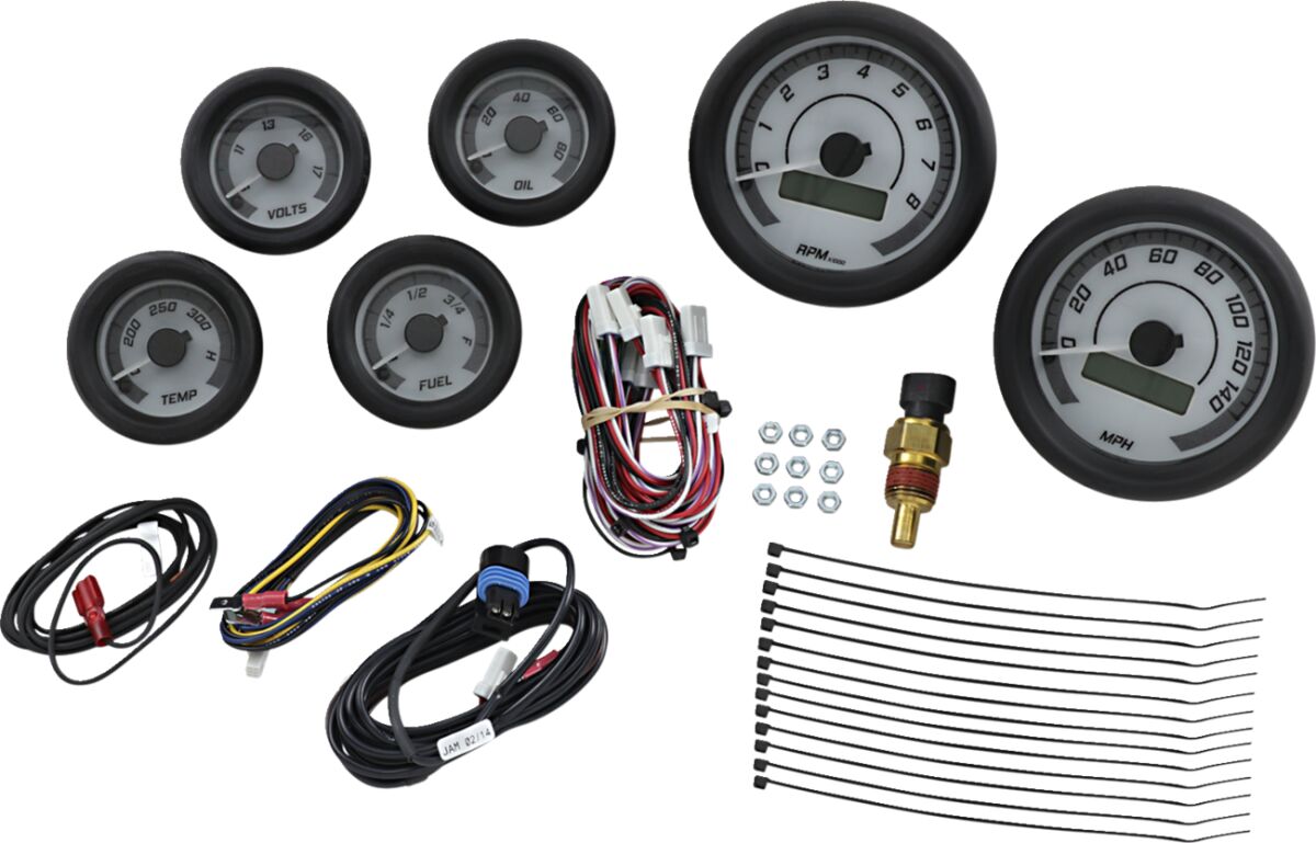 Dakota Digital Gauge 6 Pk Wht/Gray Blk GAUGE GROUP Dakota Digital