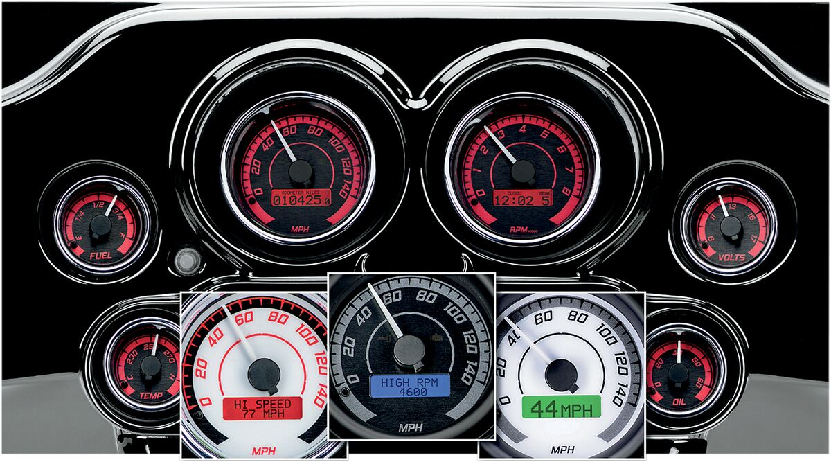 Dakota Digital Gauge 2 Pk Blk/Gry/Bk GAUGE GROUP Dakota Digital
