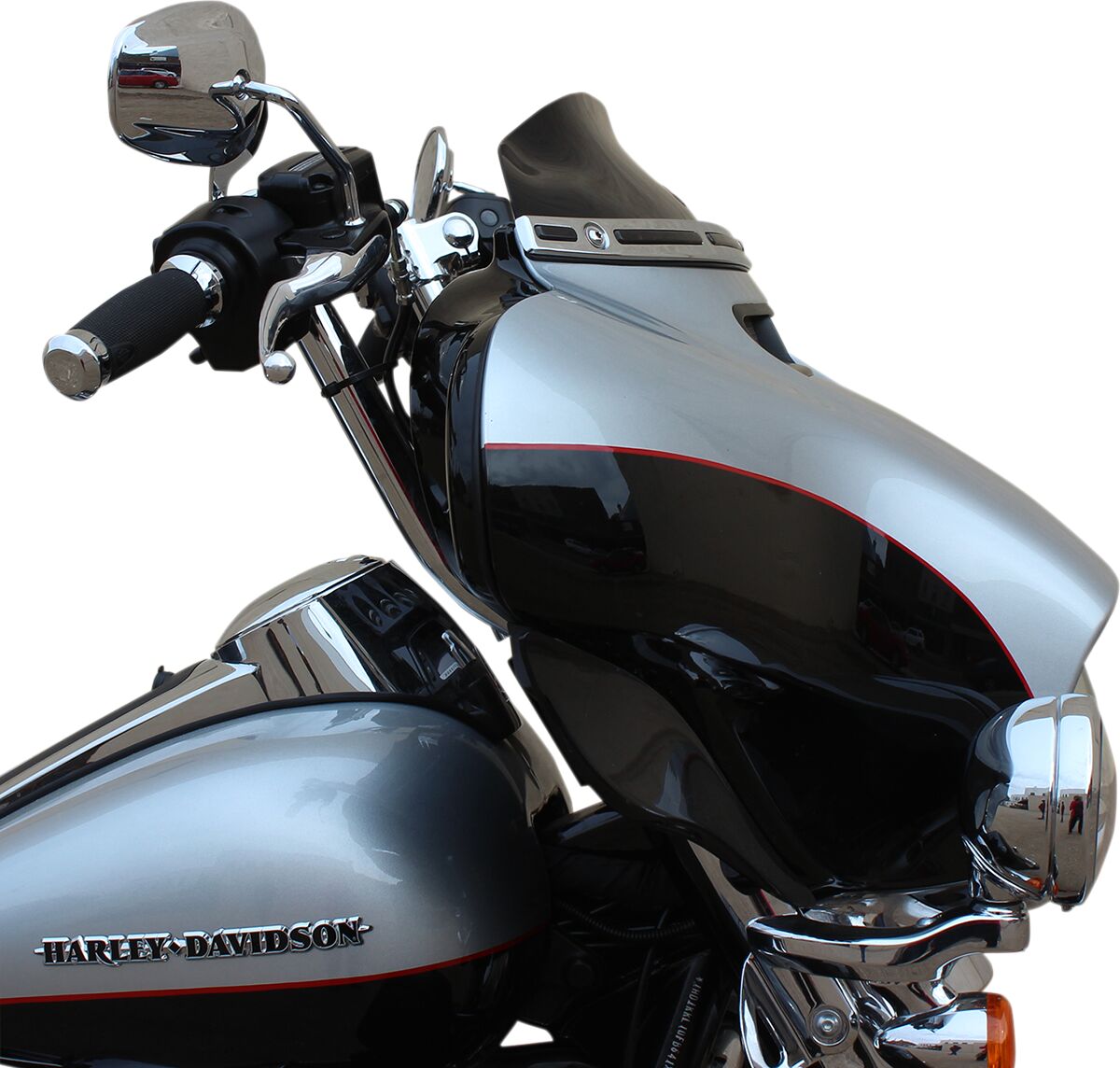 Klock Werks Windshield Flare Super Low 4" Flh Black Windshield Oem Harley Type Klock Werks