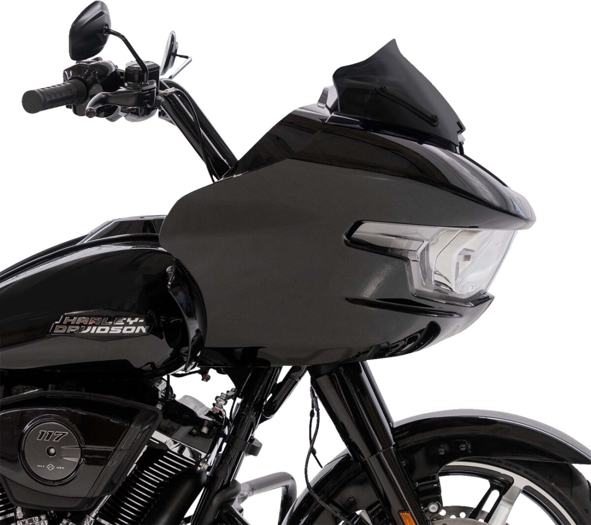 Klock Werks Windshield Flare 8" Sport 23 24 Fltr Black Windshield Oem Harley Type Klock Werks