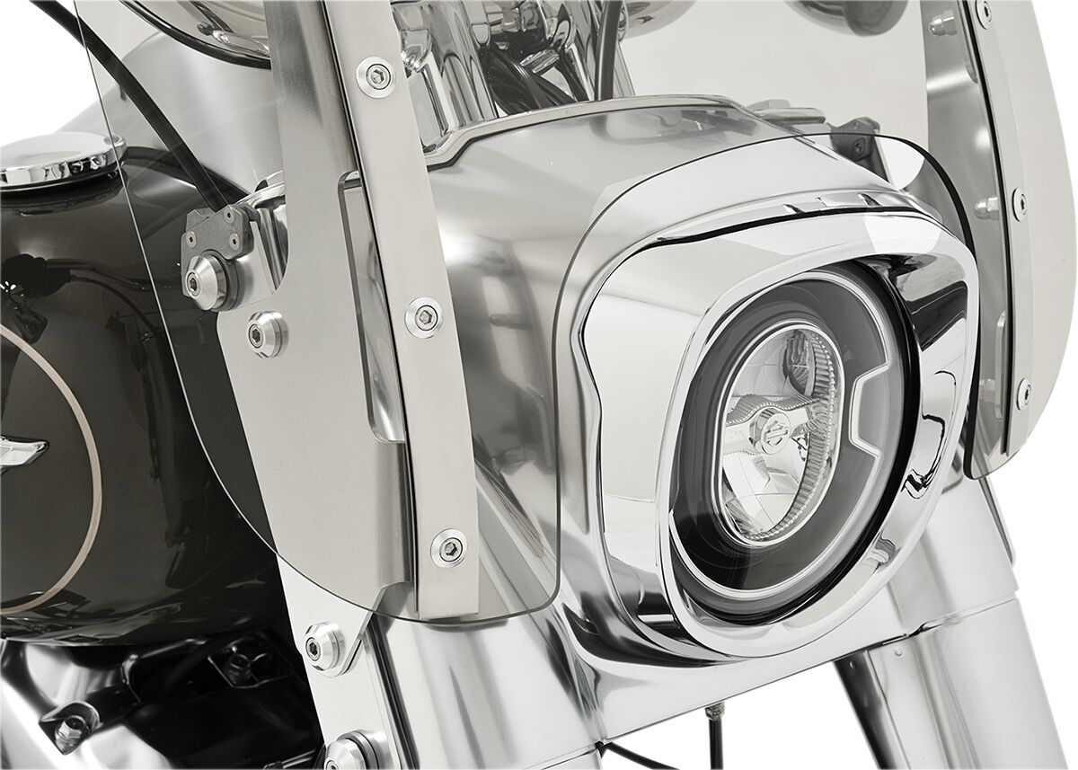 15" Windshield Memphis Fats, Solar & Polished Mount Kit - 18+ Softail Windshield Memphis Shades