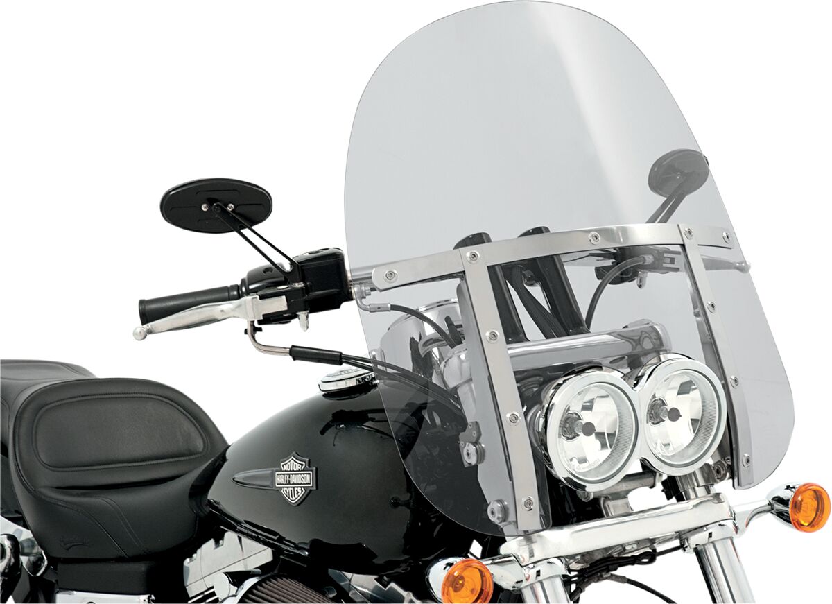 17" Windshield Memphis Fats, Clear - 08-17 Dyna Fat Bob Windshield Memphis Shades