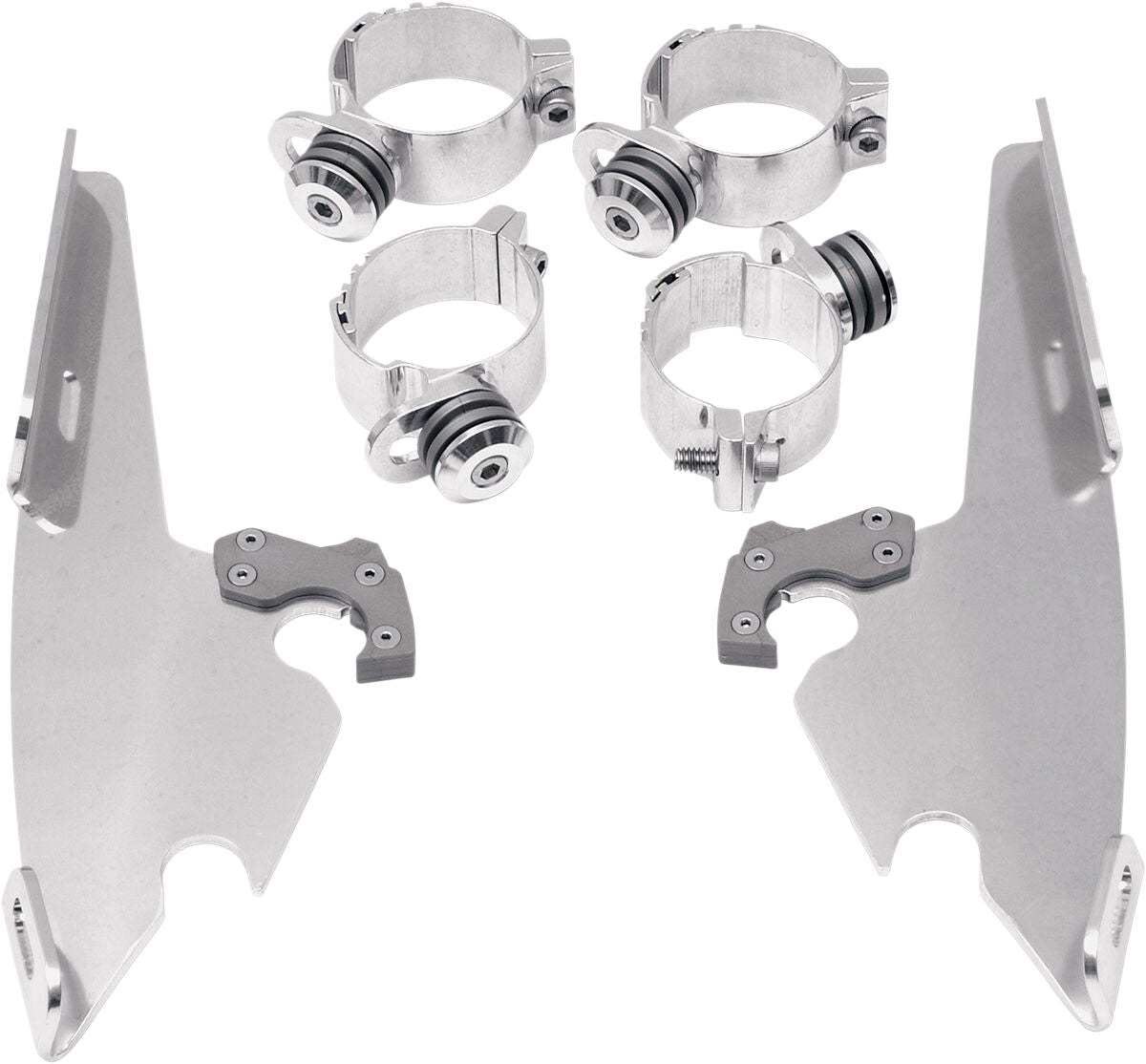 Batwing Fairing Trigger-Lock® Mounting Hardware, Polished - Dyna & Rocker C & 18+ Softail Fairing Brackets Memphis Shades HD Default Title