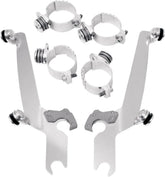 Memphis Shades Hd Sportshield Trigger-Lock™ Mounting Hardware, Polished - Dyna & Rocker C & 18+ Softail Windshield Hardware Kits Memphis Shades