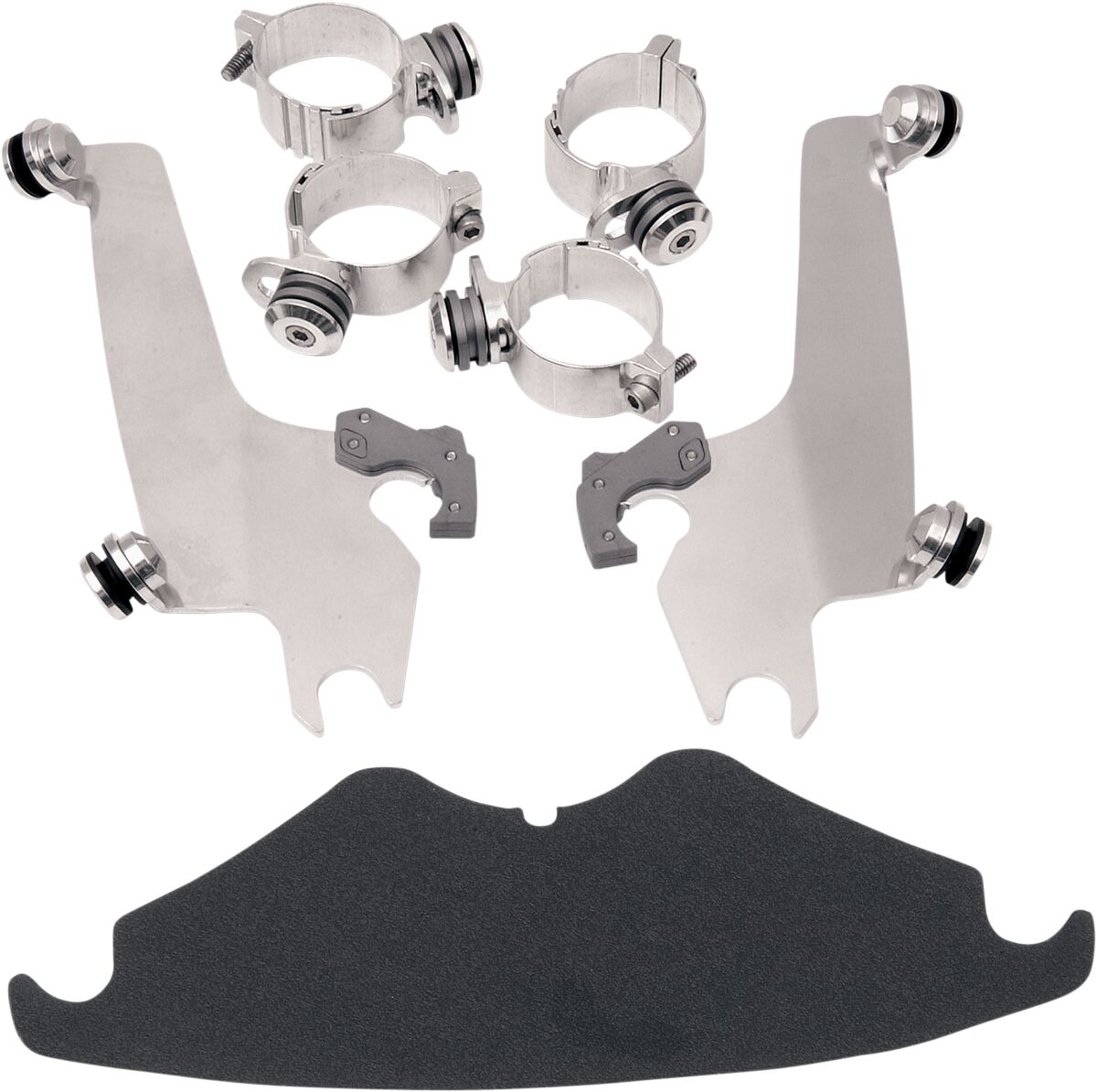 Memphis Shades Hd Sportshield Trigger-Lock™ Mounting Hardware, Polished - 02-10 V-Rod Windshield Hardware Kits Memphis Shades