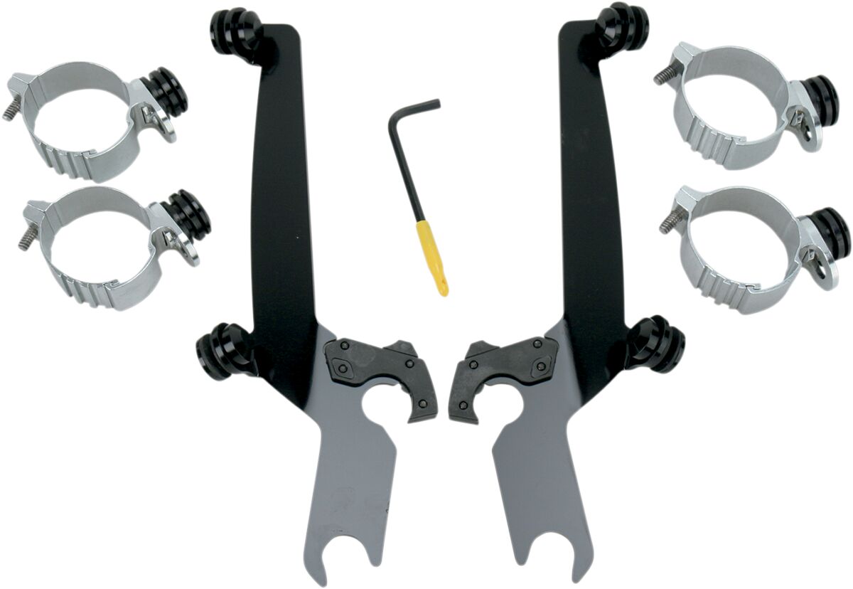 Sportshield Trigger-Lock™ Mounting Hardware, Black - Sportster & Dyna & Rocker C & 18+ Softail Fairing Brackets Memphis Shades HD Default Title