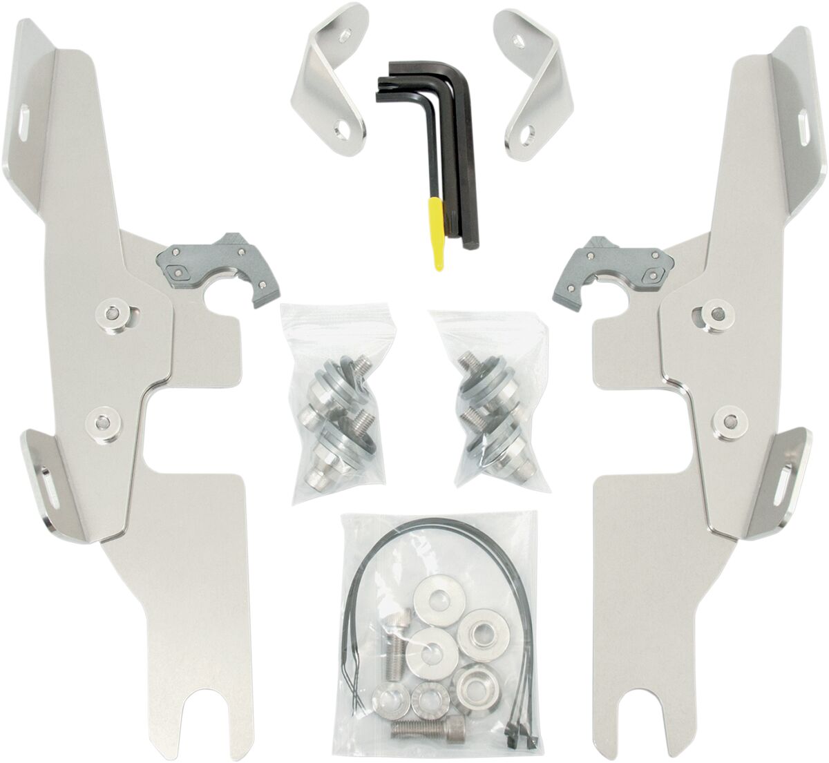 Memphis Shades Hd Batwing Fairing Trigger-Lock® Mounting Hardware, Polished - 12-16 Dyna Switchback Windshield Hardware Kits Memphis Shades