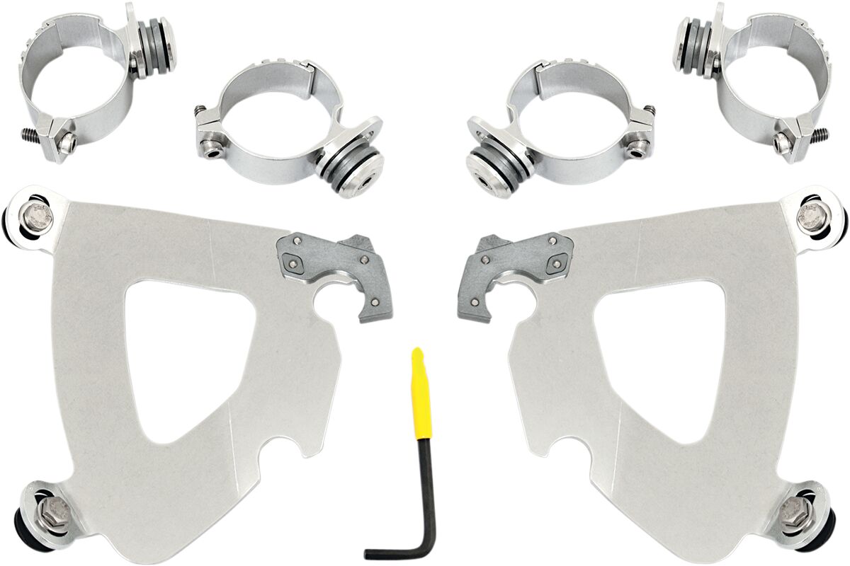 Gauntlet™ Fairing Trigger-Lock® Mounting Hardware, Polished - Dyna & 18+ Softail Fairing Brackets Memphis Shades HD Default Title