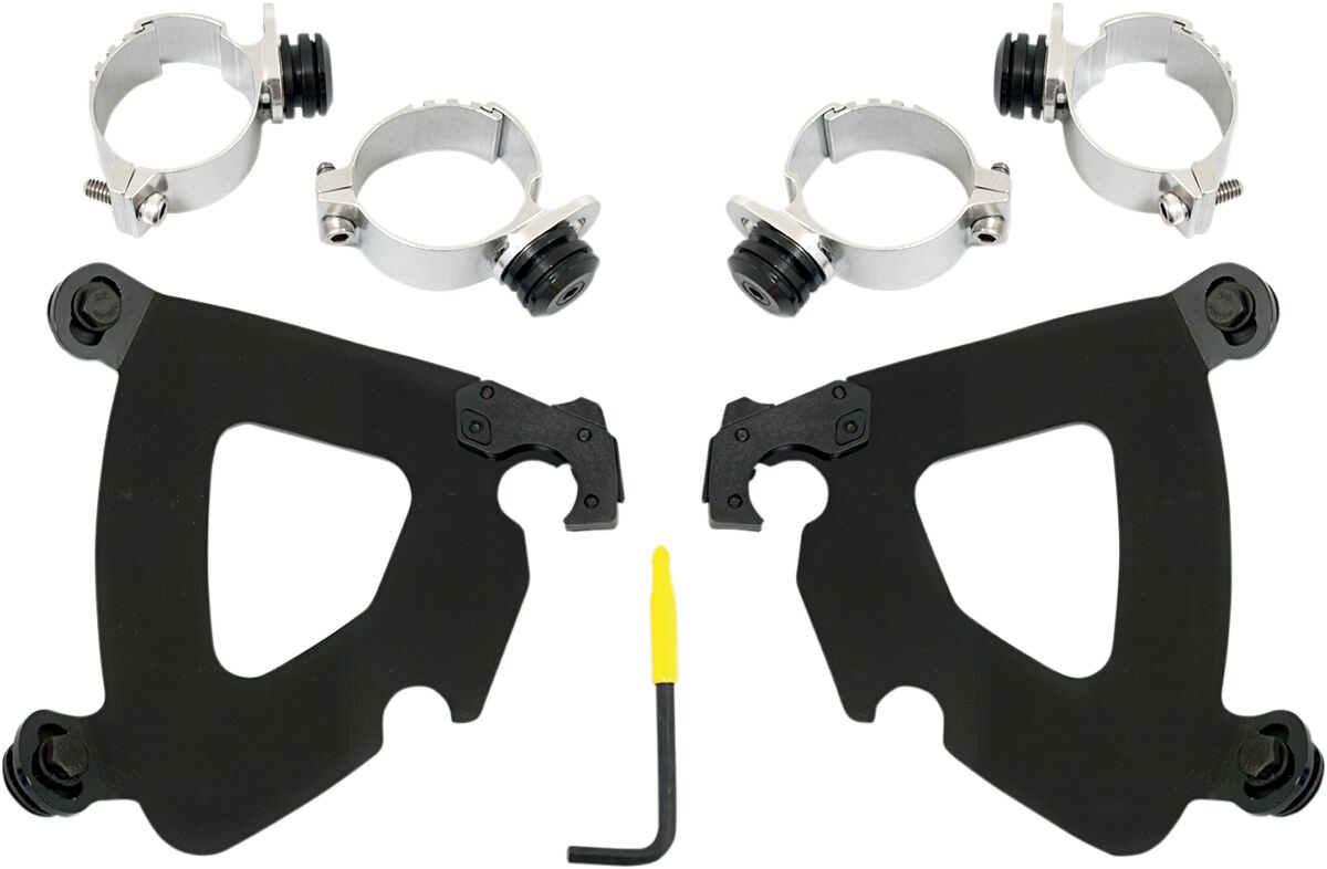 Gauntlet™ Fairing Trigger-Lock® Mounting Hardware, Black - Dyna & +18 Softail Fairing Brackets Memphis Shades HD Default Title