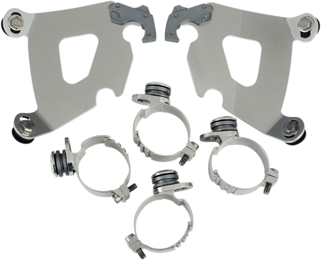 Memphis Shades Hd Cafe Fairing Trigger-Lock® Mounting Hardware, Polished - Dyna & 18+ Softail Windshield Hardware Kits Memphis Shades