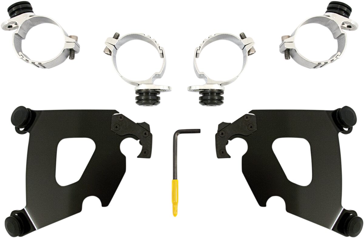 Cafe Fairing Trigger-Lock® Mounting Hardware, Black - Dyna & +18 Softail Fairing Brackets Memphis Shades Default Title