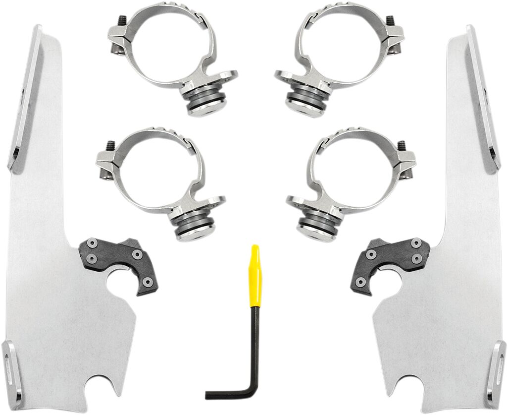 Memphis Shades Hd Memphis Fats / Slim Trigger-Lock® Mounting Hardware, Polished - Dyna & Softail Windshield Hardware Kits Memphis Shades