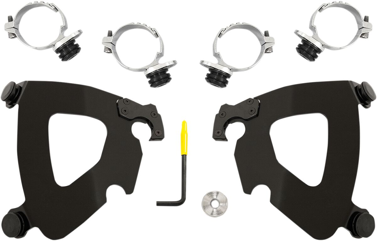 Gauntlet™ Fairing Trigger-Lock® Mounting Hardware, Black - 14-17 Dyna Fairing Brackets Memphis Shades Default Title