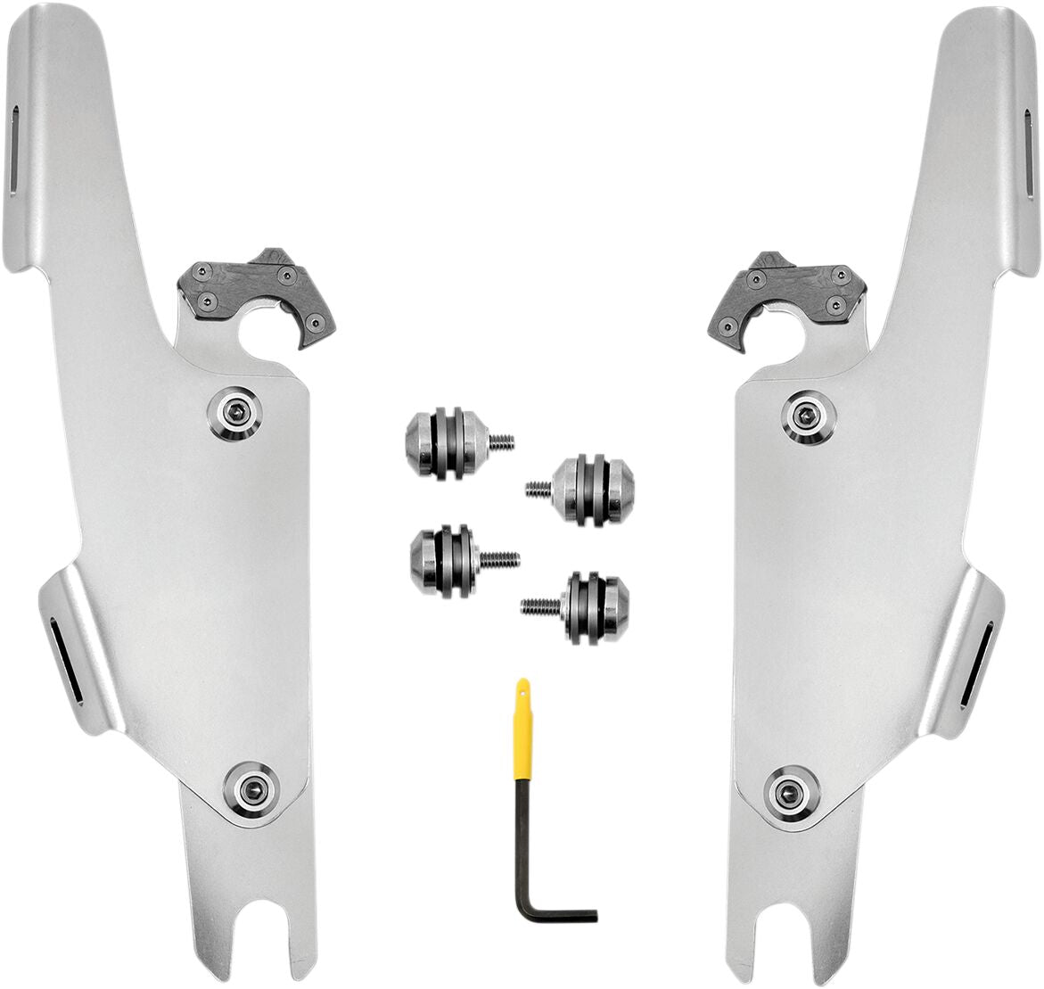 Memphis Shades Hd Memphis Fats / Slim Trigger-Lock® Mounting Hardware, Polished - 18-24 Softail Windshield Hardware Kits Memphis Shades