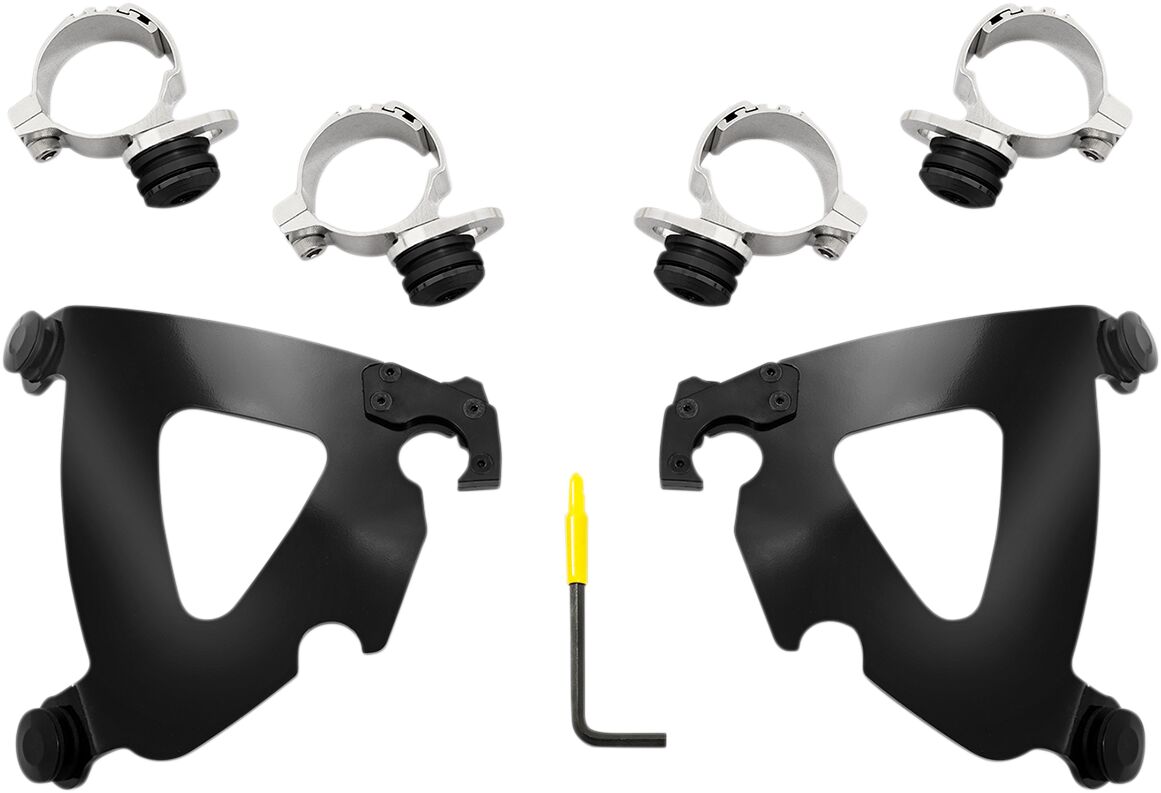 Memphis Shades Metric Mnt Kit Rd Warr Scout Blk WINDSHIELD-HARDWARE KITS-PARTS Memphis Shades