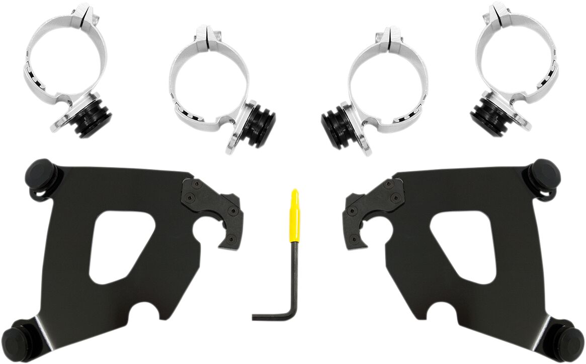 Memphis Shades Hd Mnt Kit Cafe Fxlr Blk WINDSHIELD-HARDWARE KITS-PARTS Memphis Shades