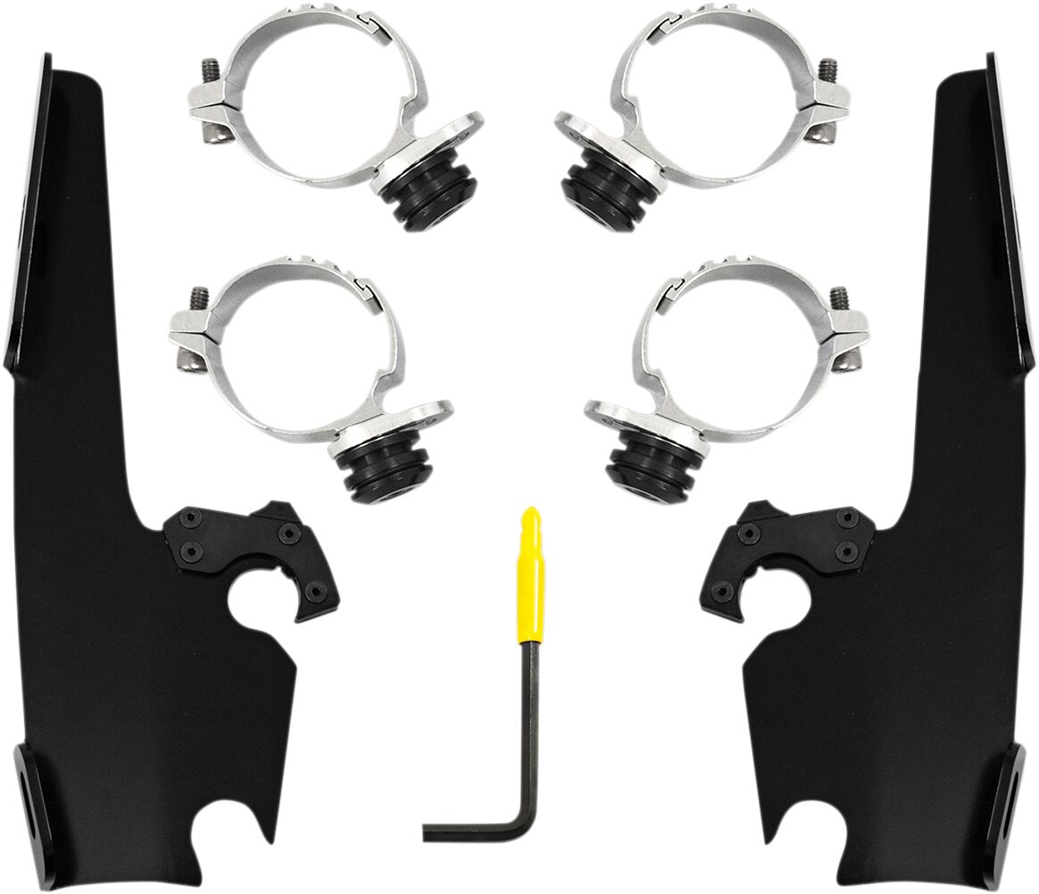 Memphis Shades Hd Mnt Kit Bw Fxlr Blk WINDSHIELD-HARDWARE KITS-PARTS Memphis Shades