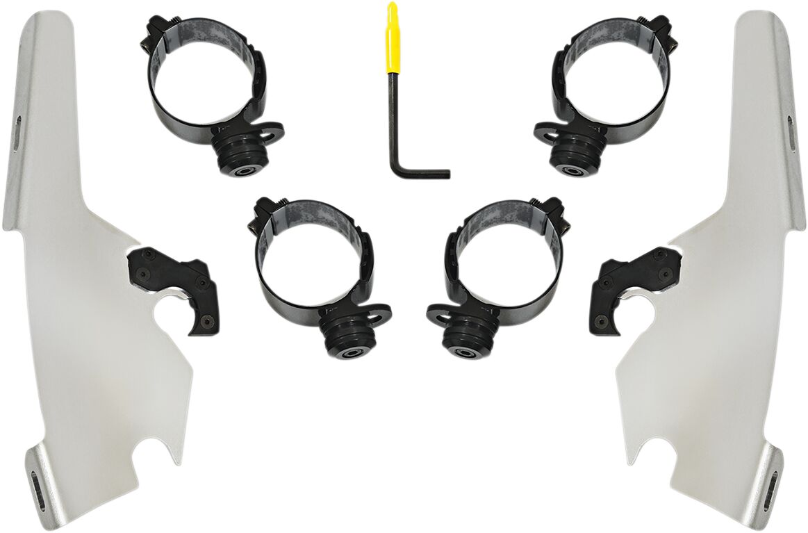 Memphis Shades Hd Mnt Kit Bw Flsb Pol WINDSHIELD-HARDWARE KITS-PARTS Memphis Shades