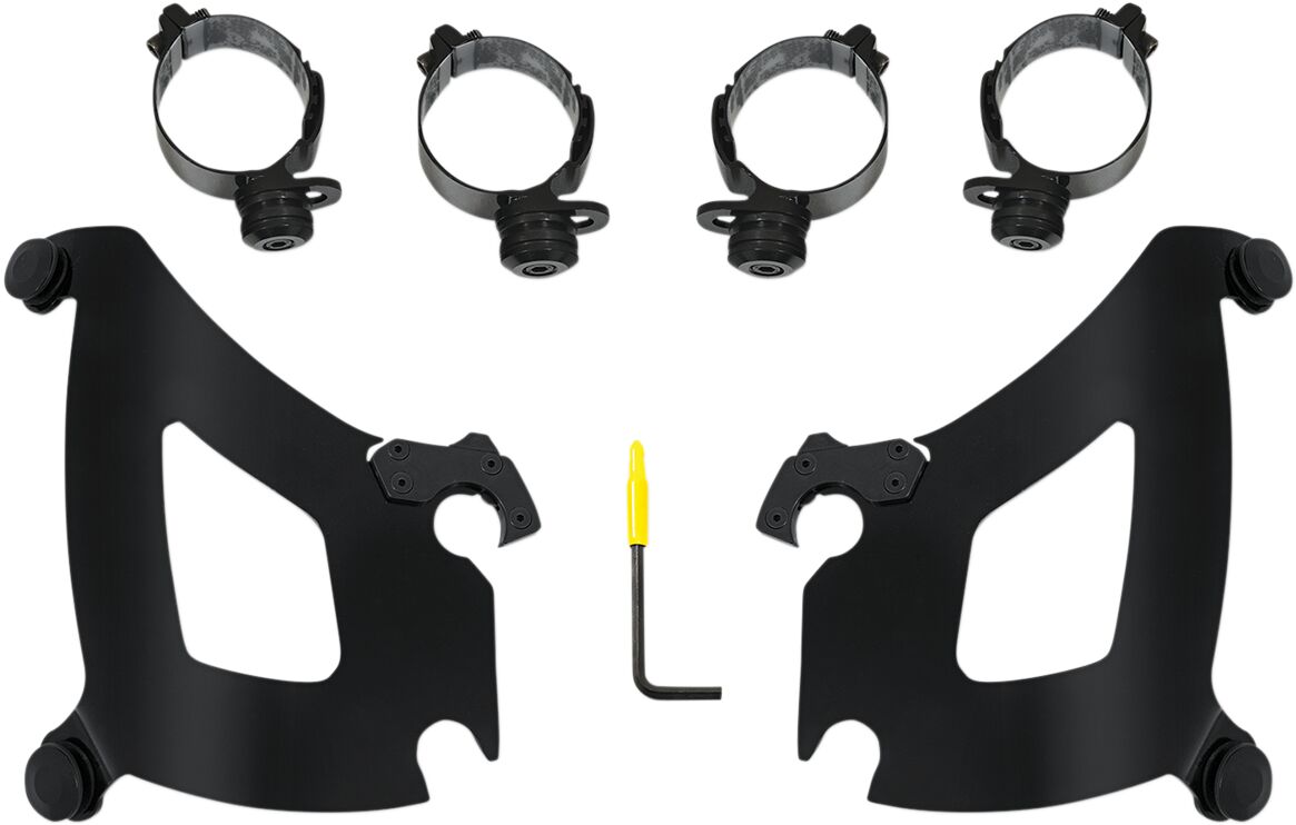 Memphis Shades Hd Mnt Kit Bul Flsb Blk WINDSHIELD-HARDWARE KITS-PARTS Memphis Shades