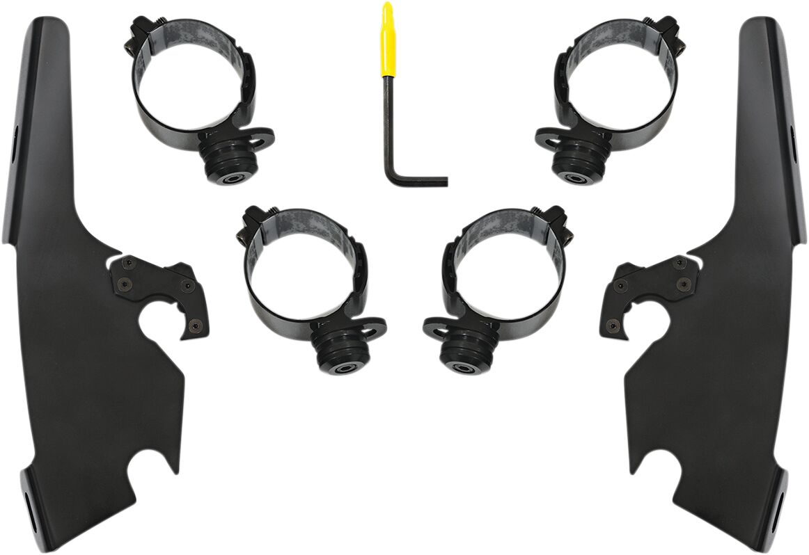 Memphis Shades Hd Mnt Kit F/S Flsb Blk WINDSHIELD-HARDWARE KITS-PARTS Memphis Shades
