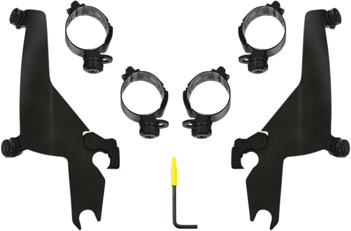 Memphis Shades Hd Mnt Kit S/S Flsb Blk WINDSHIELD-HARDWARE KITS-PARTS Memphis Shades