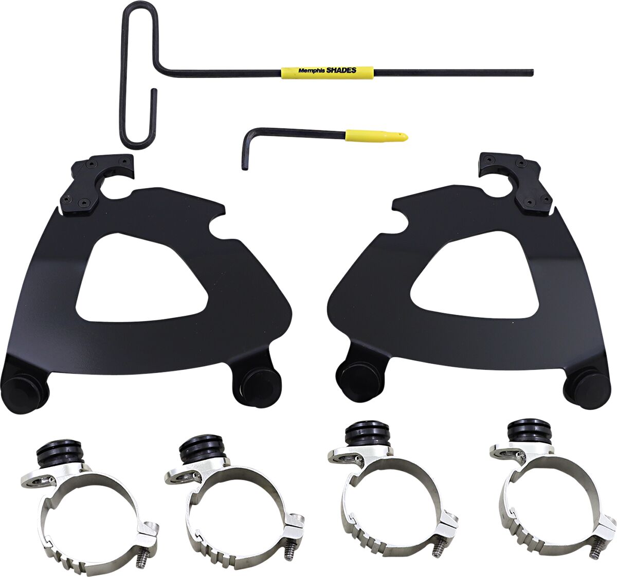 Memphis Shades Hd Mnt Kt Gau 16+ Xl12 X Blk WINDSHIELD-HARDWARE KITS-PARTS Memphis Shades