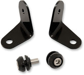 Memphis Shades Hd Turn Signal relocation Hardware covered forks w/o lighbar, Black - 88-10 Softail Windshield Hardware Kits Memphis Shades