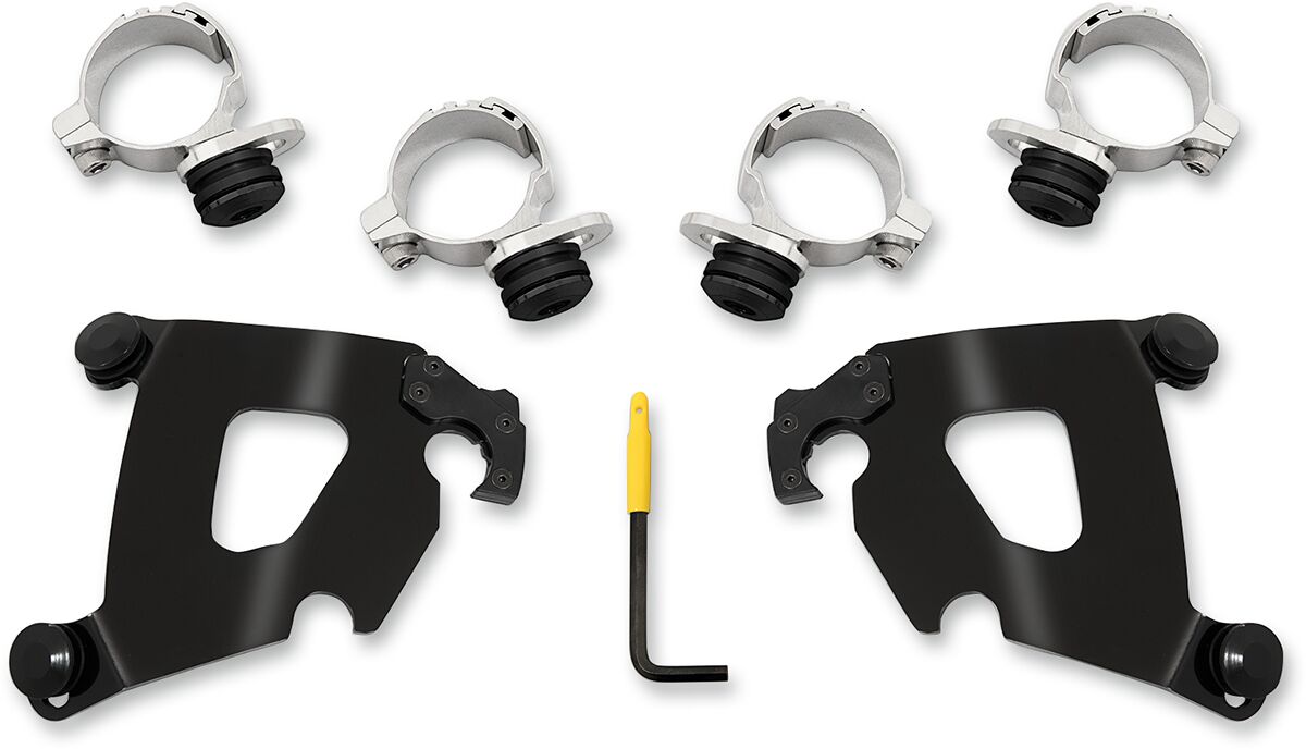 Memphis Shades Metric Mounting Kit Trigger Lock Cafe Fairing Black Windshield Hardware Kits Memphis Shades