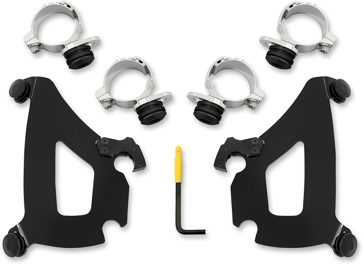Memphis Shades Metric Mounting Kit Trigger Lock Bullet Fairing Black Windshield Hardware Kits Memphis Shades