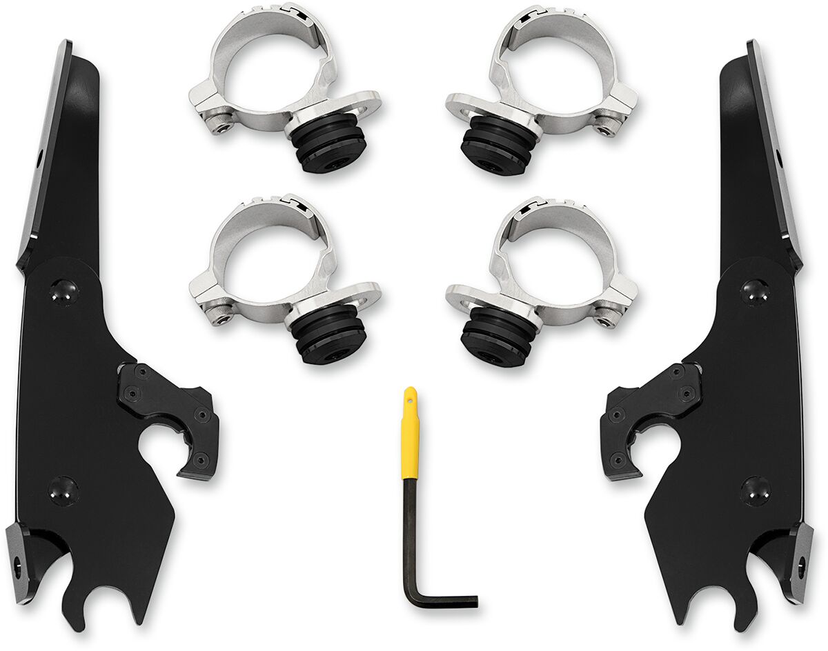 Memphis Shades Metric Mounting Kit Trigger Lock Batwing Fairing Black Windshield Hardware Kits Memphis Shades