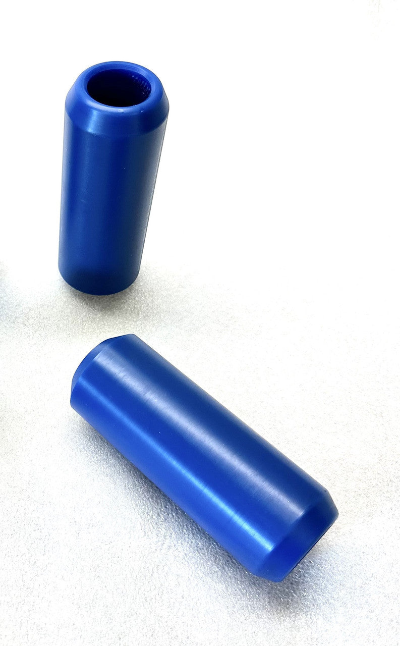 Smooth Pair Delrin Shock and Passenger Peg Slider, Royal Blue - 18+ M8 Softail Crash Bar Bung King
