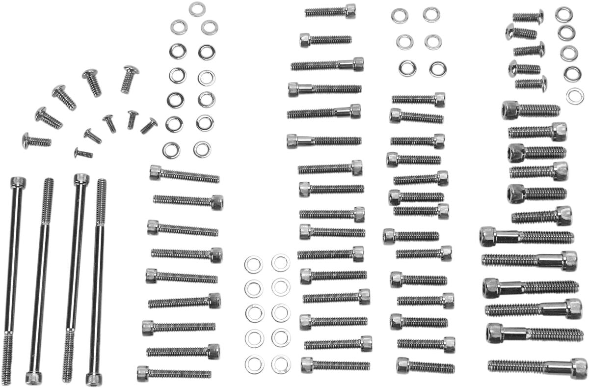 Drag Specialties Black Chrome Socket Head Motor Bolt Kit Smooth Hardware Kits Drag Specialties